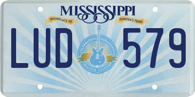 MS license plate LUD579