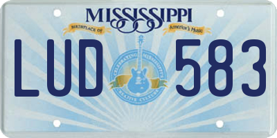 MS license plate LUD583