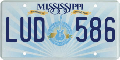 MS license plate LUD586
