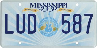 MS license plate LUD587