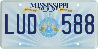 MS license plate LUD588