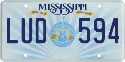 MS license plate LUD594
