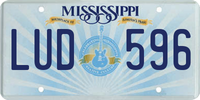 MS license plate LUD596