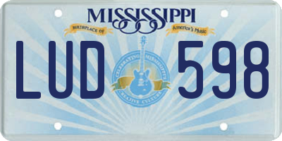 MS license plate LUD598