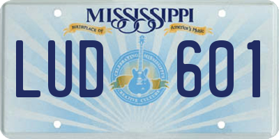 MS license plate LUD601