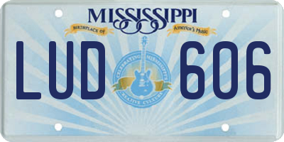 MS license plate LUD606