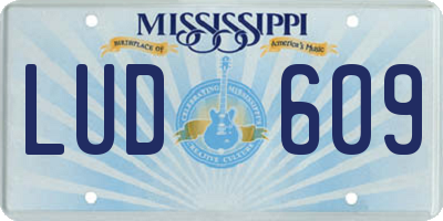 MS license plate LUD609