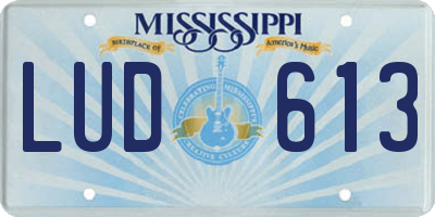 MS license plate LUD613
