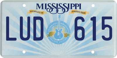 MS license plate LUD615
