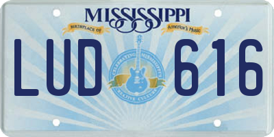 MS license plate LUD616