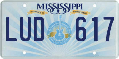 MS license plate LUD617