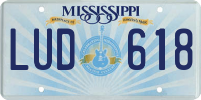 MS license plate LUD618