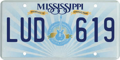 MS license plate LUD619