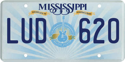 MS license plate LUD620