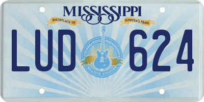 MS license plate LUD624