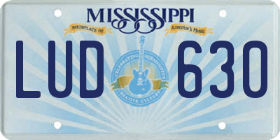 MS license plate LUD630