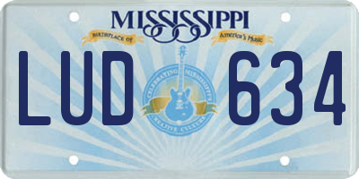 MS license plate LUD634