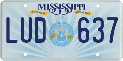 MS license plate LUD637