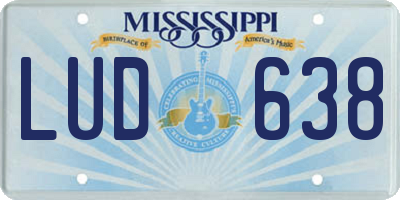 MS license plate LUD638
