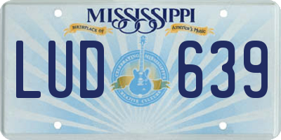 MS license plate LUD639