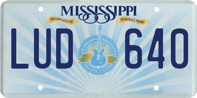 MS license plate LUD640