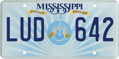 MS license plate LUD642