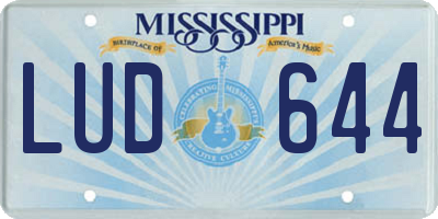 MS license plate LUD644