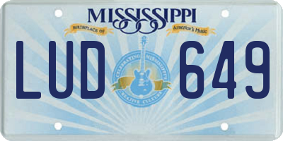 MS license plate LUD649