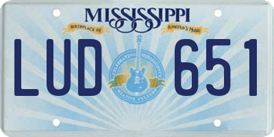 MS license plate LUD651
