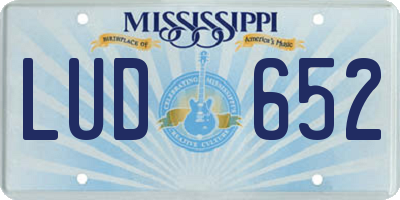 MS license plate LUD652