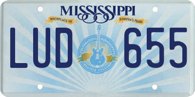 MS license plate LUD655