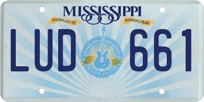 MS license plate LUD661