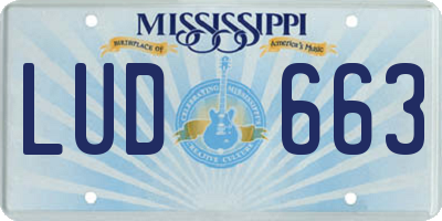 MS license plate LUD663