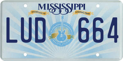 MS license plate LUD664