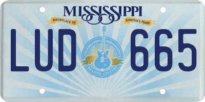 MS license plate LUD665