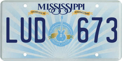 MS license plate LUD673