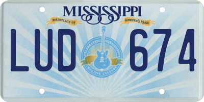 MS license plate LUD674