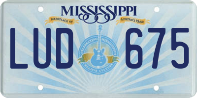 MS license plate LUD675