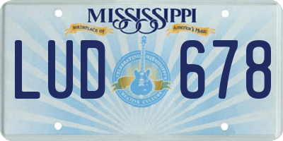 MS license plate LUD678