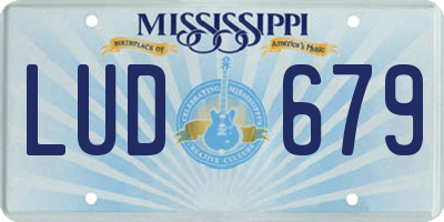 MS license plate LUD679