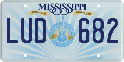 MS license plate LUD682
