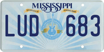 MS license plate LUD683