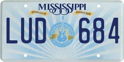 MS license plate LUD684