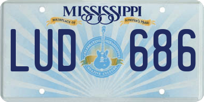 MS license plate LUD686