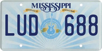 MS license plate LUD688