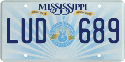MS license plate LUD689