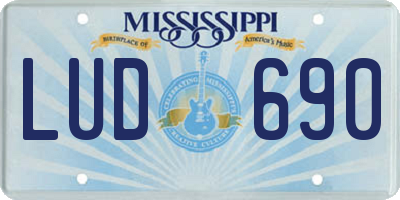 MS license plate LUD690