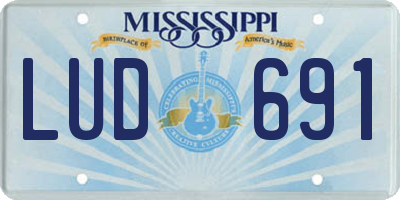 MS license plate LUD691