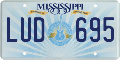 MS license plate LUD695