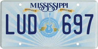 MS license plate LUD697